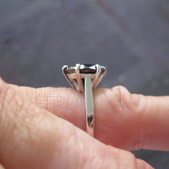 5.0ct 100% Natural Black Diamond Ring, All Sizes Free Diamond Tester,Certificate - Picture 4 of 15